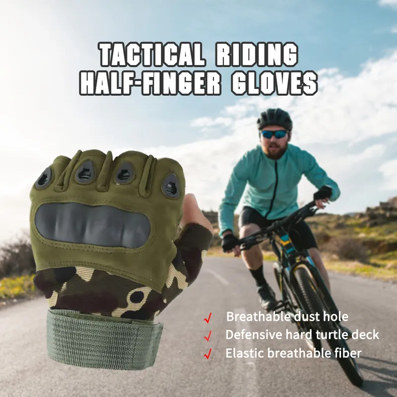 Наружные тактические перчатки Airsoft Sport Half Finger Type военный боевой костюм из углеродного волокна стрельба по охоте 220721