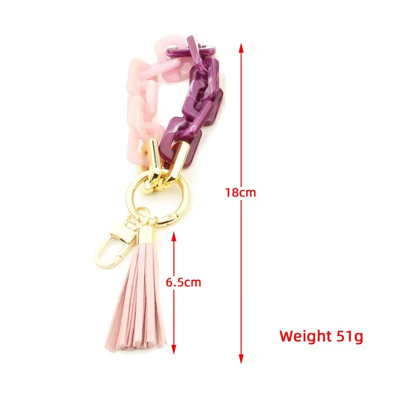 A nova cadeia -chave de acrílica resina Tassel Fashion Party Favor Favor