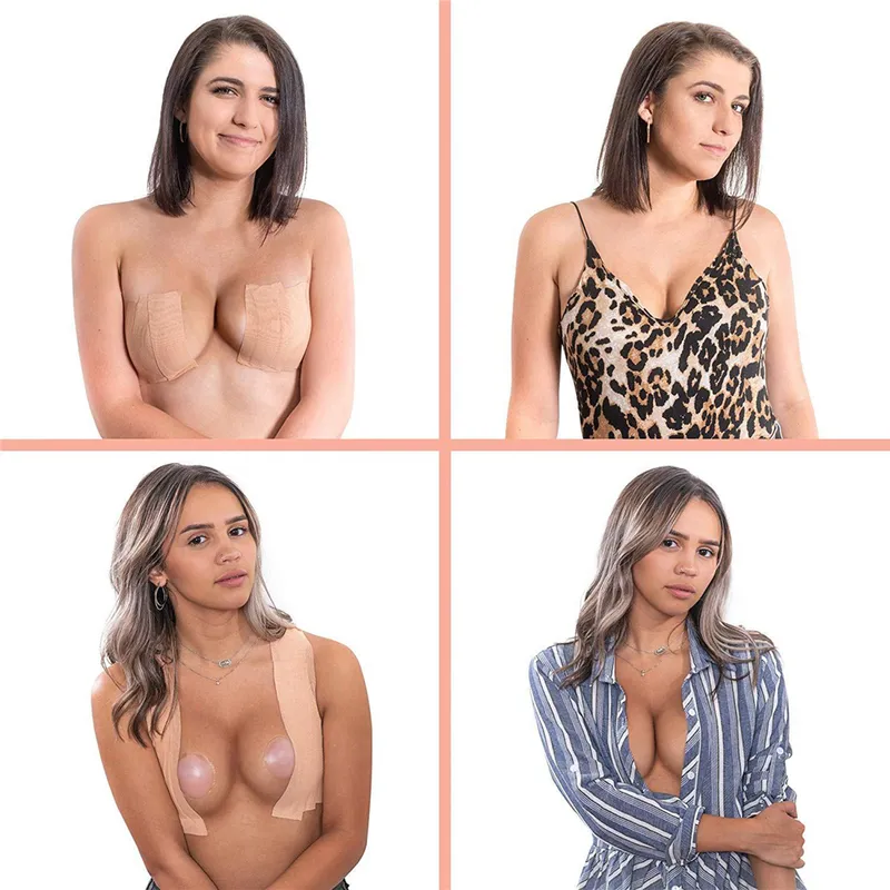 Kadın Mayo Görünmez Sutyen Boob Göğüs Binder Mayo için Bant Kaldırma Bant Kadınlar Meme meme kapağı çıkartmaları DIY yapışkan sütyen 220514