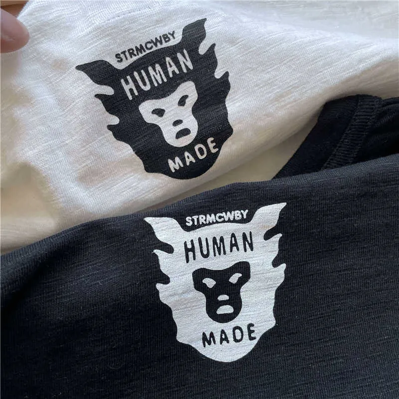 T-shirt maschile di buona qualità Human Made Tiger Head Fashion Shirts 1 1 Human Made Made Thirts Women Women Cotton Tees New Arrival 2022