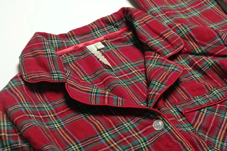 Outono e inverno mulheres moda solta flanela tecido xadrez casual pijama conjunto fêmea na moda cor soft algodem lounge sleepwear 220329