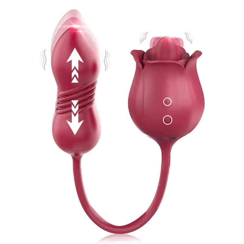 NXY Vibrators s Hande Manufacturer Sex Toyswholesale Red Cute Yoni Rose Suction Pink Flower Toy for Women 0411