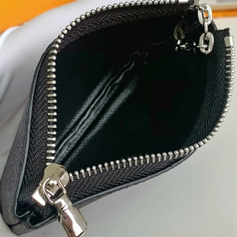 Lüks tasarımcı fermuarlı para çanta kartı tutucu kahverengi yüksek kaliteli deri cüzdan kadın cüzdanlar erkek anahtarlık kredi cüzdan çantası tra314t
