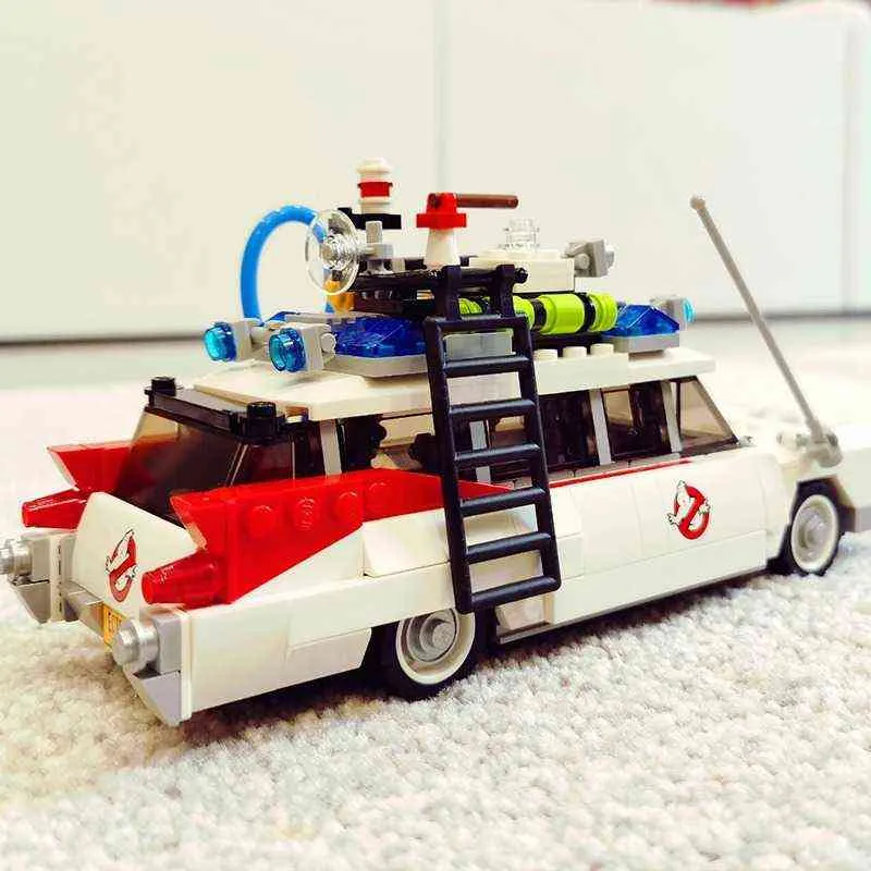 Compatível com MOC 21108 Ghost Busters Ecto-1 Movie Car Building Blocks DIY Toys Assembly Model For Kids Boys Girls Gifts G220524