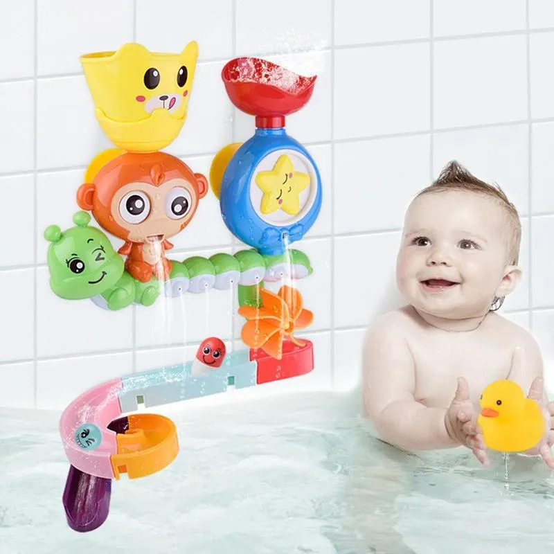 Baby Bad Sunction Cup Track Wasser Spiele Spielzeug Kinder Wasser Badezimmer Bad Dusche Wasser Spielzeug für Kinder Geburtstag Geschenke 220531