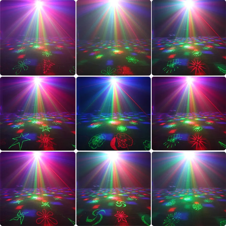 Eshininy Small 2in1 Rg Laser Stars/60 Muster Projektor DJ Dance Disco Bar Magic Ball LED Party Xmas Stage Effect Light Show Y10