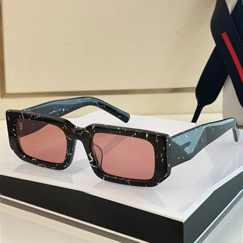 Męskie okulary przeciwsłoneczne Symbolowe okulary przeciwsłoneczne SPR06Y Square Black Rame Purple Lens Mass Modna okular przeciwsłoneczna swobodny UV400 Outdoor z case281m