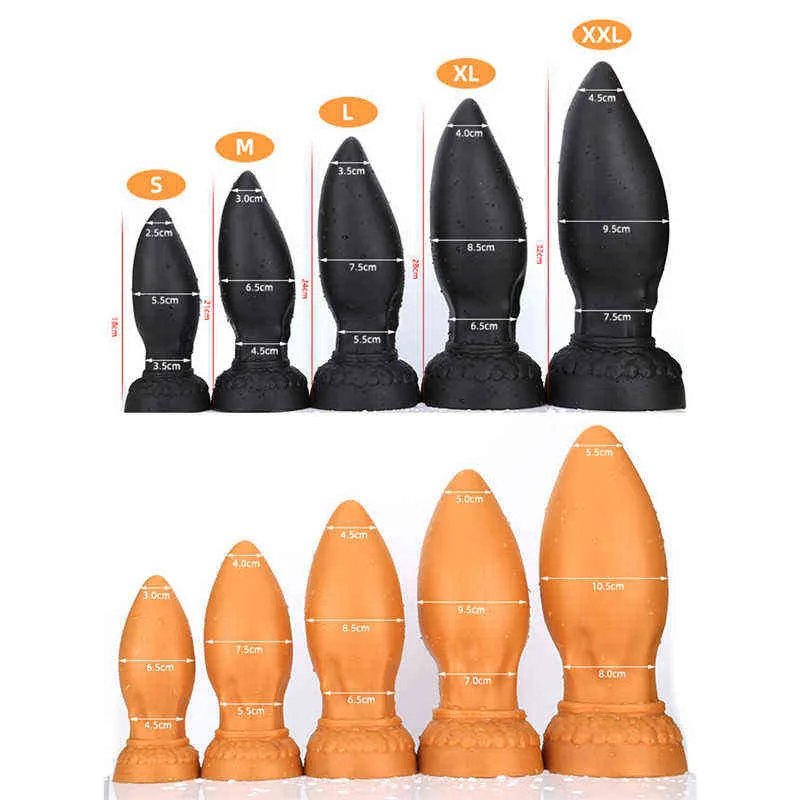 Nxy Anal Toys Nuevo Super Enorme Enchufe Grande Butt Masaje de Próstata Vaginal Ano Expansión Sexo para Hombres Mujeres Productos 220510