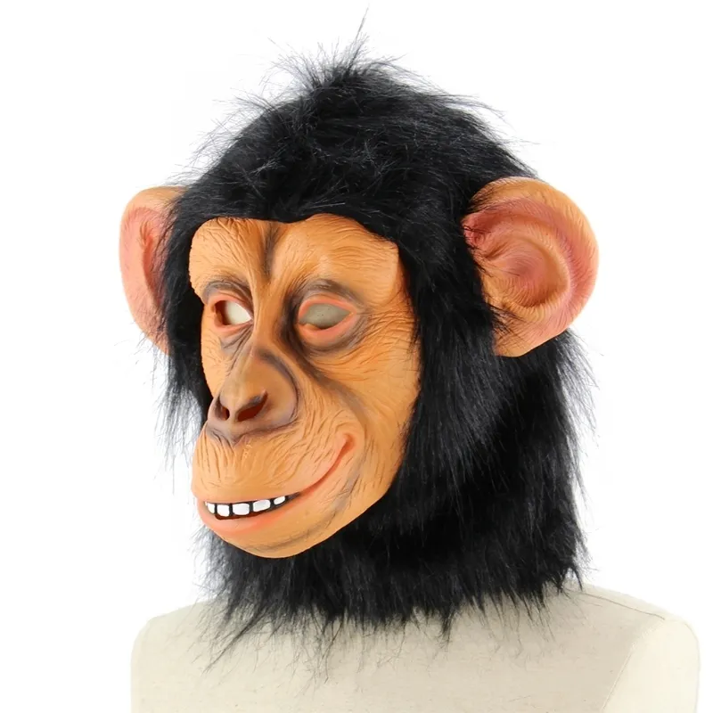 Novelty Monkey Mask Creepy Animal Chimp Gorilla Head Masks Halloween Party Costume Decorations Masquerade Cosplay Props 220812