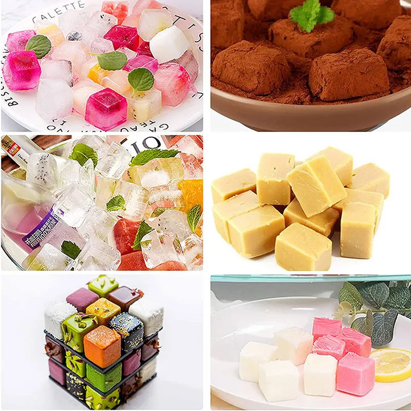 80 Cavity Square Silicone Mold Candy Chocolate Gummy Ice Cube Tray Jelly Truffles Pralines Ganache Molds Cake Decorating Tools 222548