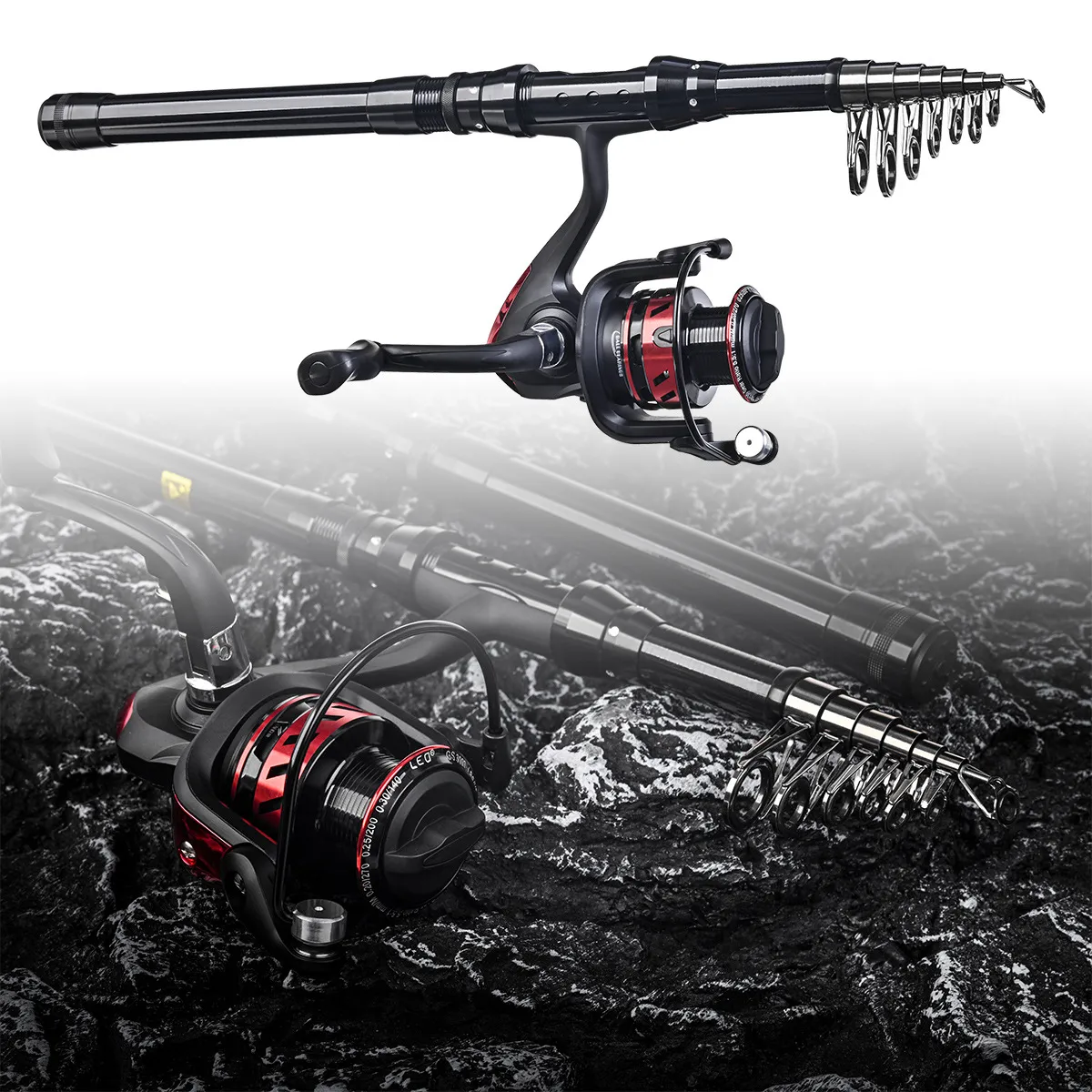 Spinning Fishing Rod and Reel Combo1.8M 2.7MTelescopic Rod with Fishign Reel Max Drag 5kg Full Fishing Kit