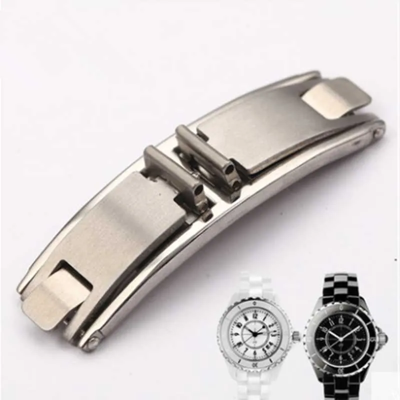 Accesorios para correas de reloj Hebilla de cerámica J12 Hebilla plegable elástica de acero inoxidableWatch324W