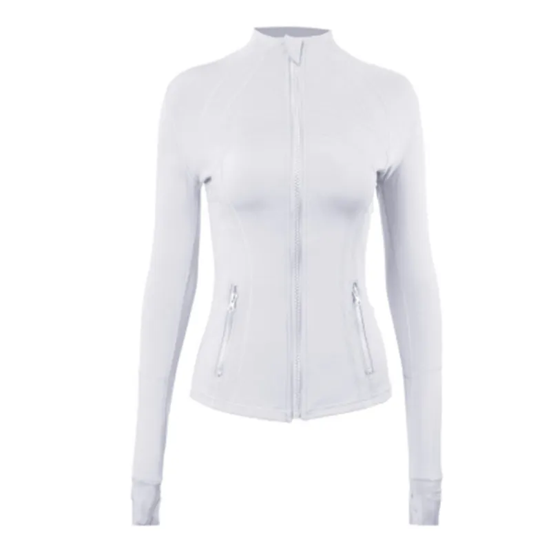 Fitness Frauen Sport Yoga Jacke Top Stehkragen Halber Reißverschluss Langarm Jacken Enge Yogas Shirt Gym Daumen Athtic Mantel Gym Kleidung Sportbekleidung Reißverschluss