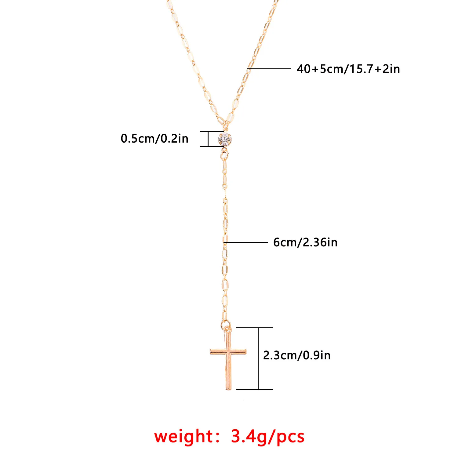 Fine Simple 18K Cross Pendant Statement Necklace Fashion Jewelry Gold Silver Choker for Woman Lucky Jewelry Gifts
