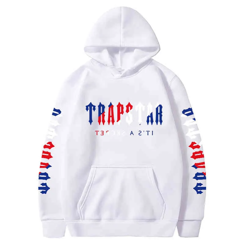 Trapstar It jest tajny bluza z kapturem z kapturem z kapturem na bluzę z kapturem Czerwony Blue Streetwear Hip Hop Bluza jesienna harajuku unisex ubrania marki