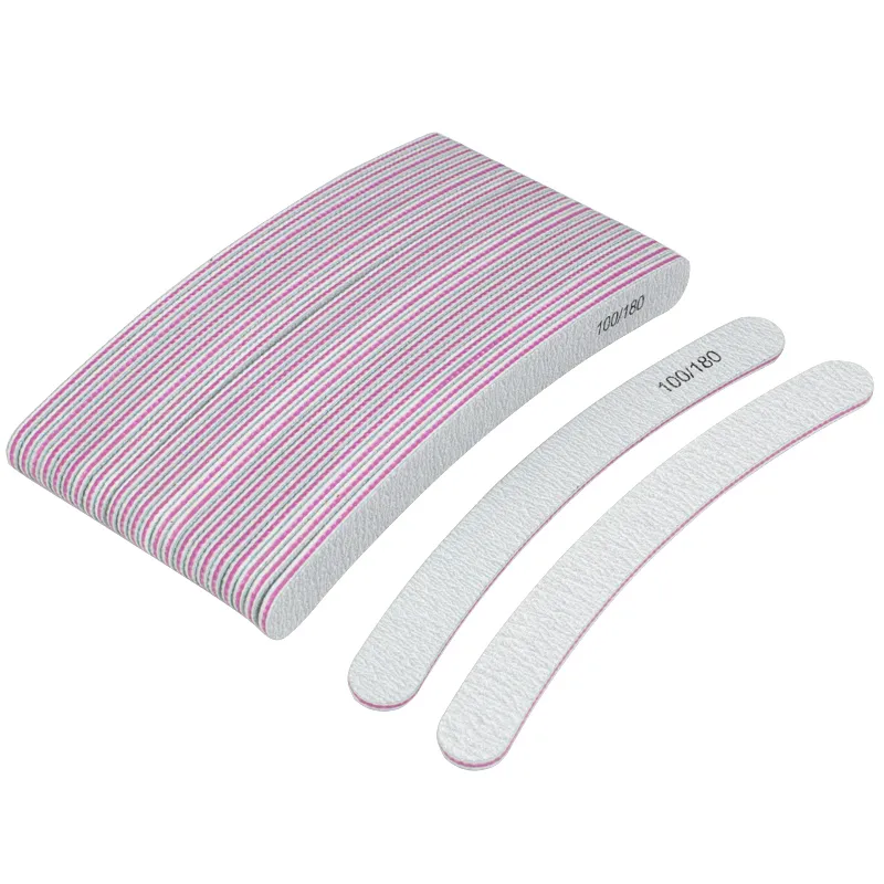 Curved File For Manicure Grey Sandpaper 100180 Sanding Polisher er Block Washable Nail Tool lime a ongle 2207045578281