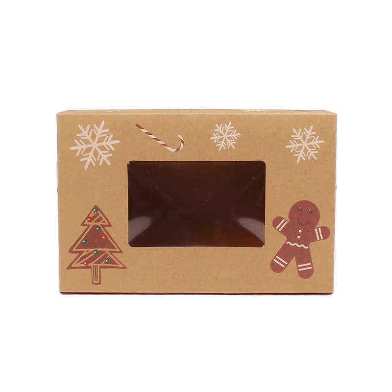 Kraft Paper Snow Doll Feliz Christmas Tree Box Boxes Candy Party Packaging Party Favor Kids Presente Ano Novo Decoração J220714