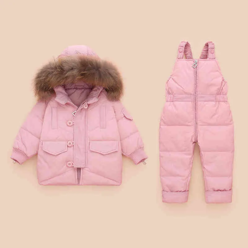 2022 New Children Down Jacket Set Children Inverno Cordado Terno curto Meninos e Jaqueta de Pato Branco J220718