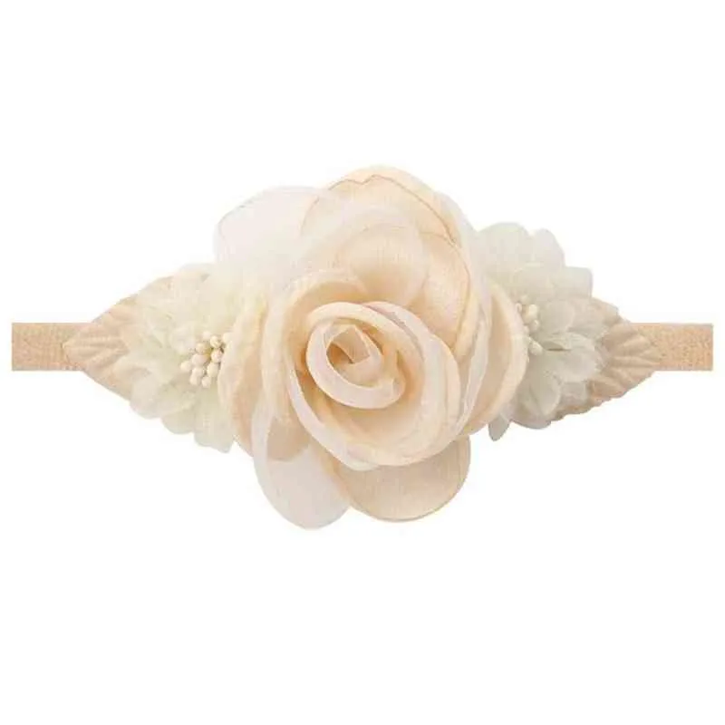 Floral Filles Bandeaux Nouveau-Né Bébé Élastique Princesse Bandeaux Enfants Perle Fleur Style Frais Mignon Accessoires De Cheveux Diademas AA220323