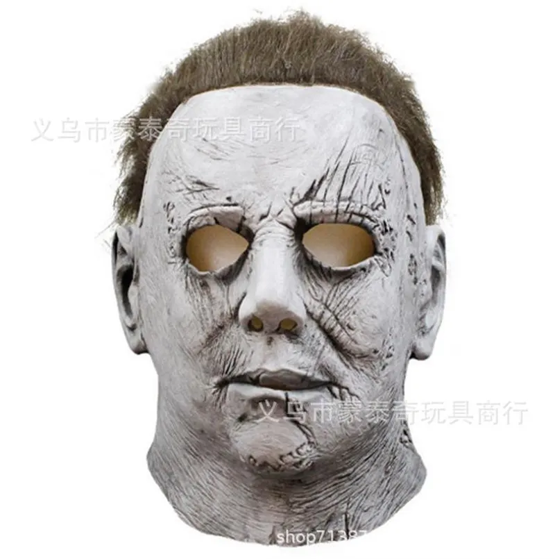 Tipo Michael Myers Scar Halloween Carnival Costume Party Scary Horror Masquerade Látex Mask 220705