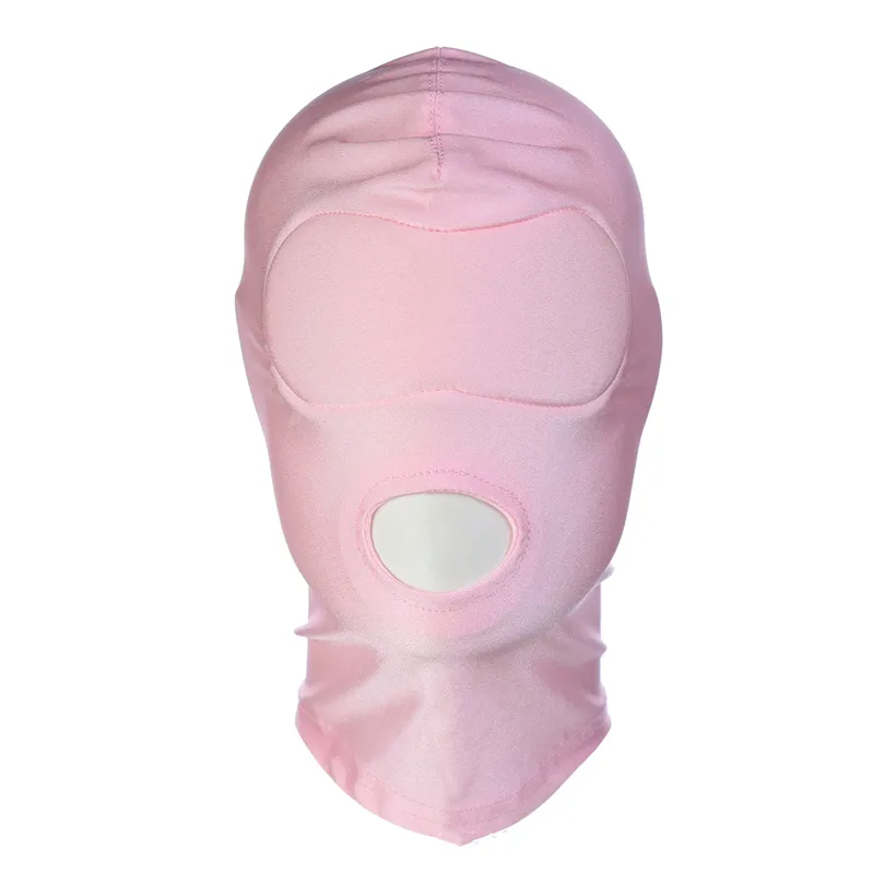 Maschera spandex lycra hood bdsm sm gioco gioco in pelle erotica in pelle aperta a bocca aperta giocattoli porno adulti giocattolo sexy giocattolo sexy