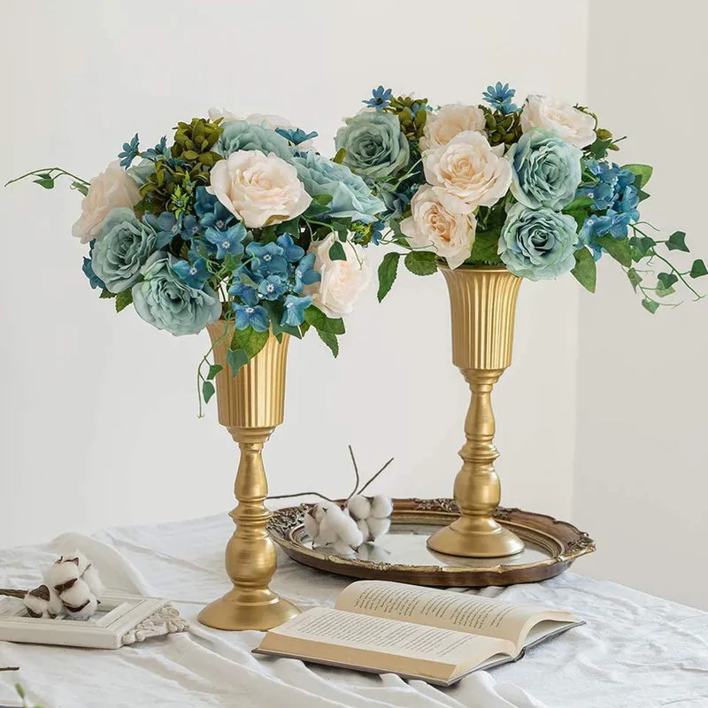 Wszechstronny metalowy ślub wazon wazon wazon trąbki na imprezę domową rocznicową dekorację ślubną nowoczesny design 220423