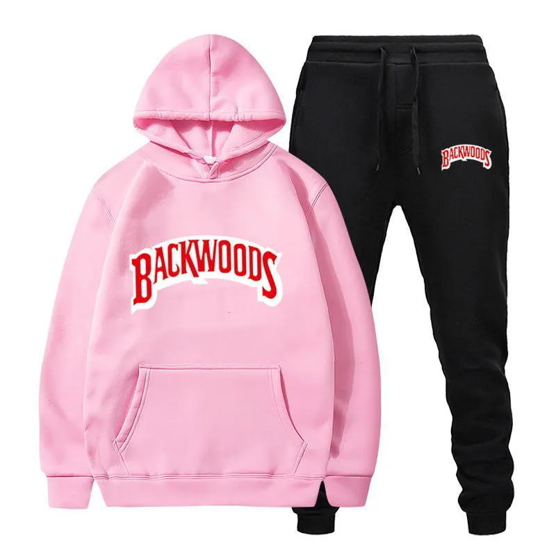 fashion brand Backwoods Men s Set Fleece Hoodie Pant Thick Warm Tracksuit Sportswear Hooded Track Suits Male Sweatsuit 2207191773824