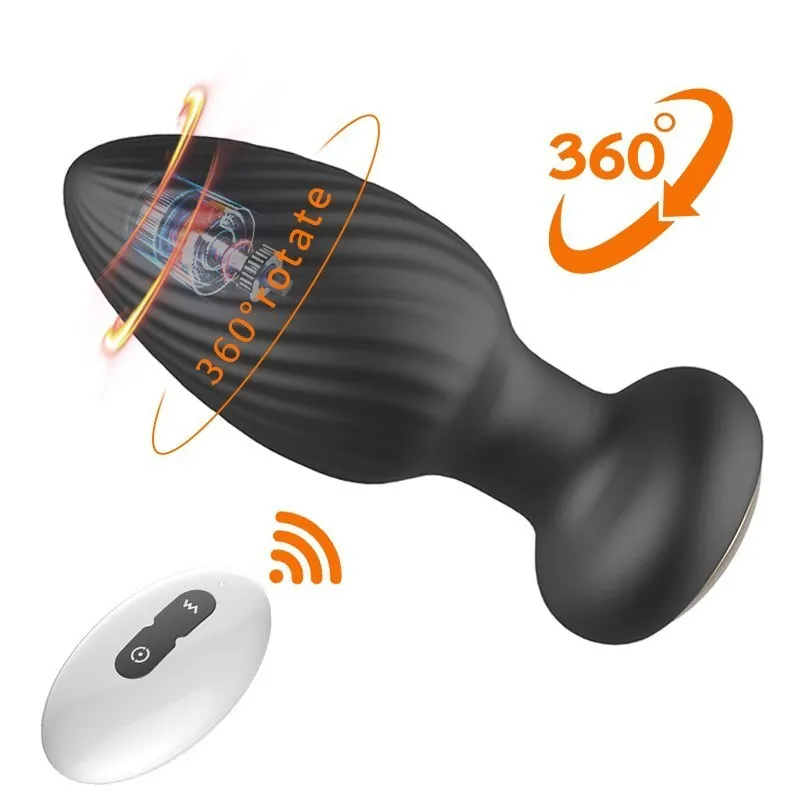 Massaggiatore per la prostata a 360 gradi, vibratore rotante, vibratore maschile, plug anale, giocattoli sessuali per uomini e donne, stimolatore per adulti_voghion.com