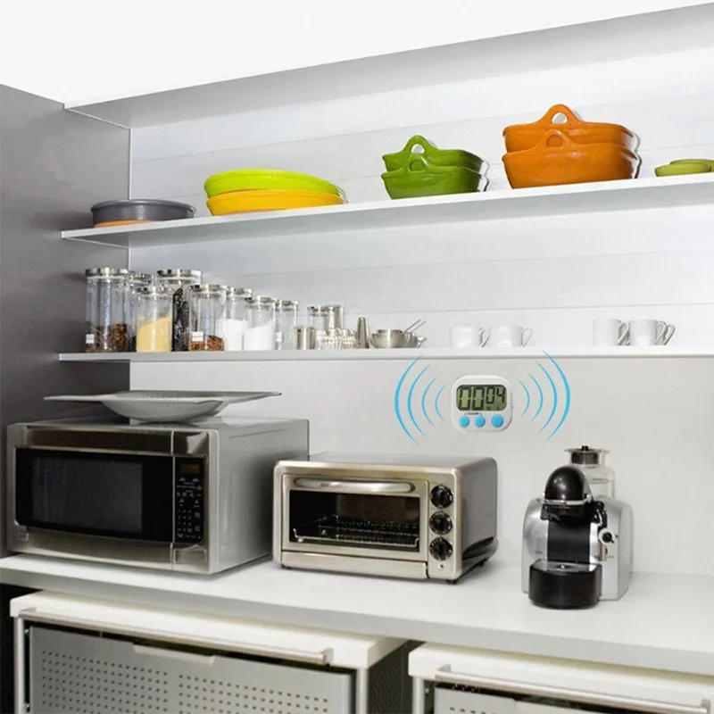 Mini minuterie de cuisine numérique avec alarme forte et grand écran LCD pour la cuisine, la cuisson, les jeux de sport 220618