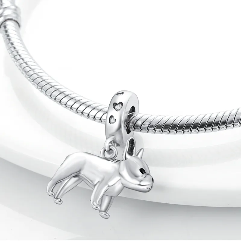 Perle en argent 925 ajustement breloques Pandora bracelet à breloques bouledogue Beagle chien breloques ciondoli bricolage perles fines bijoux