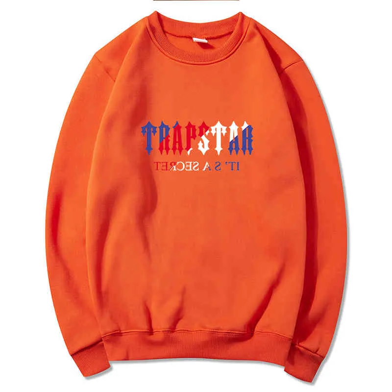 TRAPSTAR Fashion Printed Sweatshirt Crew Neck Sweater 2022 Fall/Winter Warm Fleece High Quality Men's Brand Hip Hop