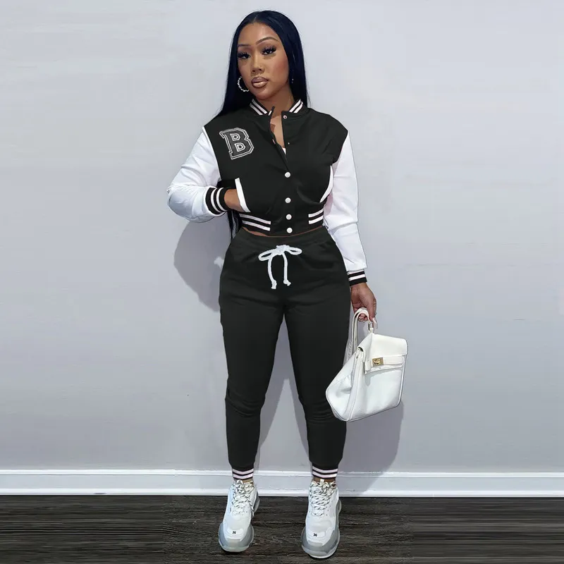 Adogirl Autumn Womens Casual Baseball Jurk Two Piece Set Long
