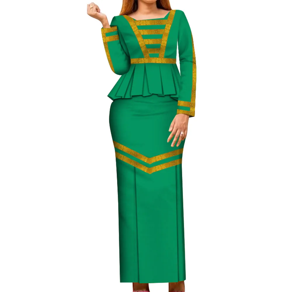 BintaRealWax – robe deux pièces africaine de haute qualité pour femmes africaines, Dashiki, haut court et jupe en coton, vêtements Ankara, bons costumes de couture, WY7982