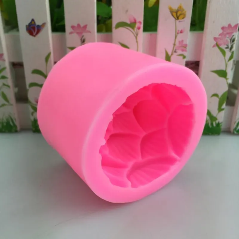 Aromatherapy Mold 3D Lotus Flower Shape Silicone DIY Candle Form Soap Mould Cake Decoration Supplies 220629