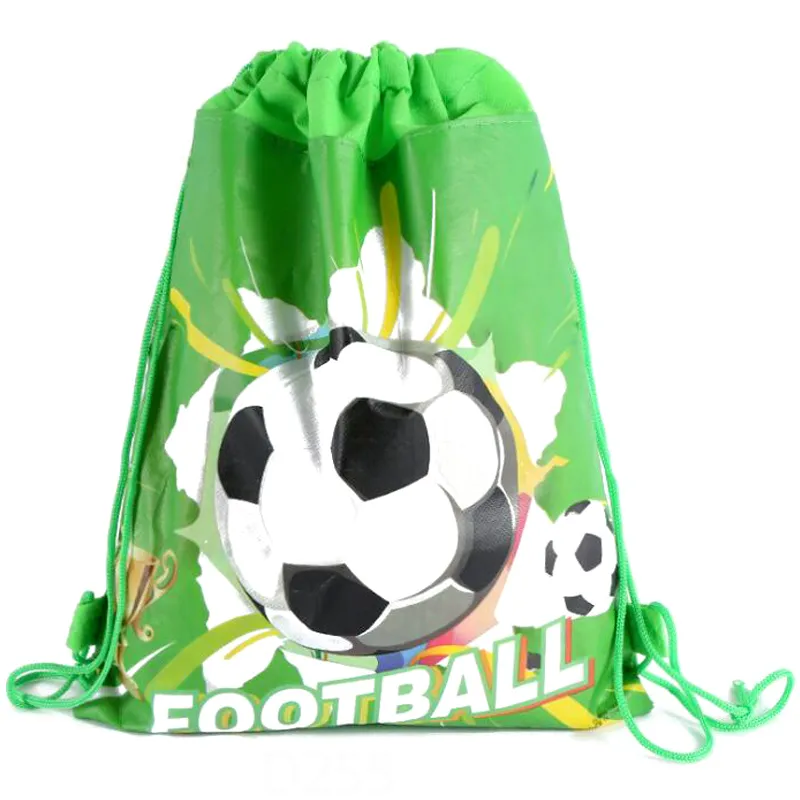 12 teile/los Fußball Thema Rucksack Alles Gute Zum Geburtstag Party Vliesstoffe Fußball Kordelzug Geschenke Tasche Baby Dusche Mochila 220427
