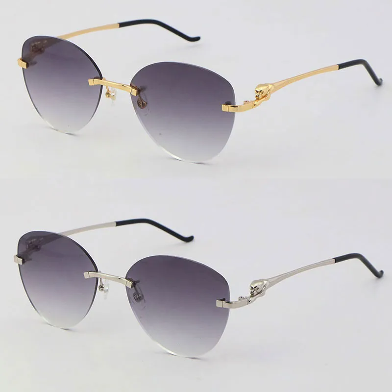 NOVA LELURY BORTURATEFLY Lens Leopard Series Metalless Sunglasses Designer Driving Unissex Glasses Man Woman 18K Gold 001 Silver LA320i