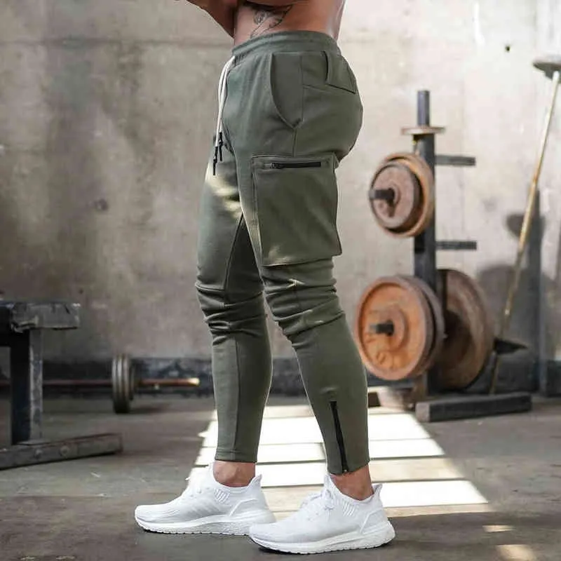 Joggers Sweatpants Men Casual Skinny Pants Multi-pocket Trousers Male Track Pants Gym Fitness Training Bodybuilding Sport Pant G220713