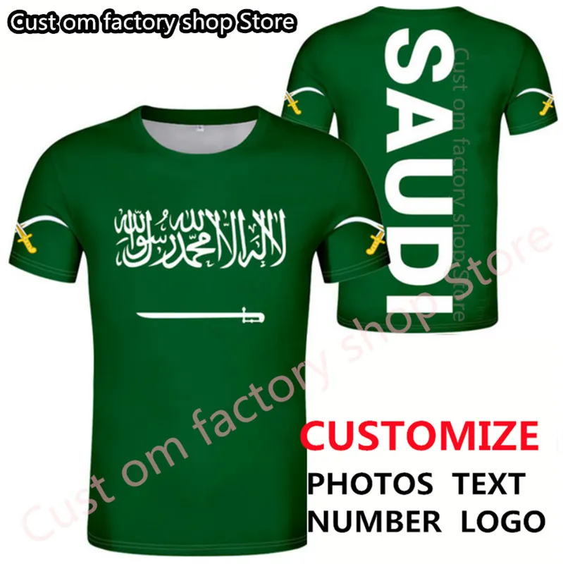 サウジアラビアTシャツDIY無料カスタムネーム番号Sau T Shirt Nation Flag SAアラビアアラビアアラビアカントリープリントテキスト衣服2206​​16