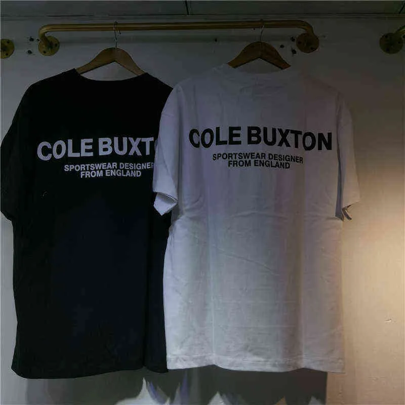 2022SS Cole Buxton Tee Men Women Wysokiej jakości koszulka Slogan Drukuj ponadgólny TOPST220721