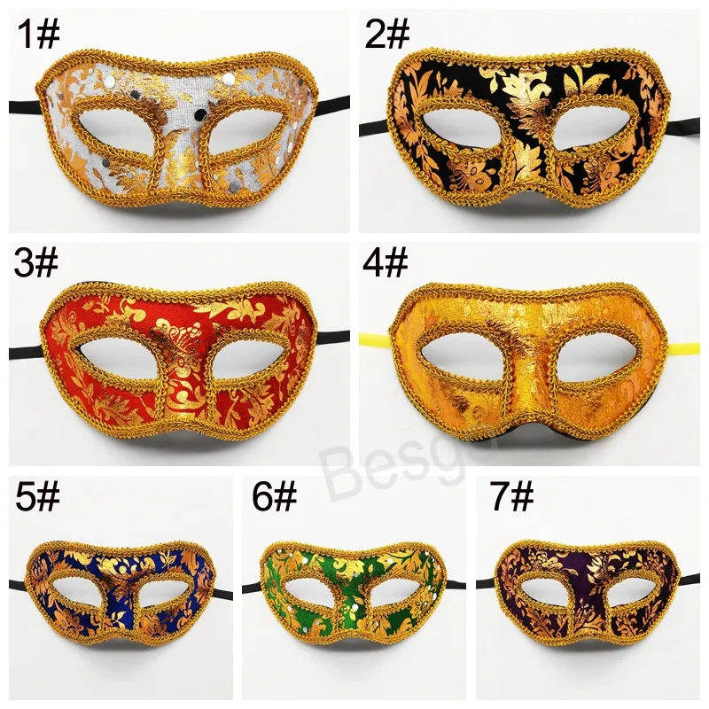 Halloween Venetian Half Face Mask Men Femmes Masquerade Masques Adultes Costume Party Masks Birthday Birthday Prom Supplies BH7055 TYJ