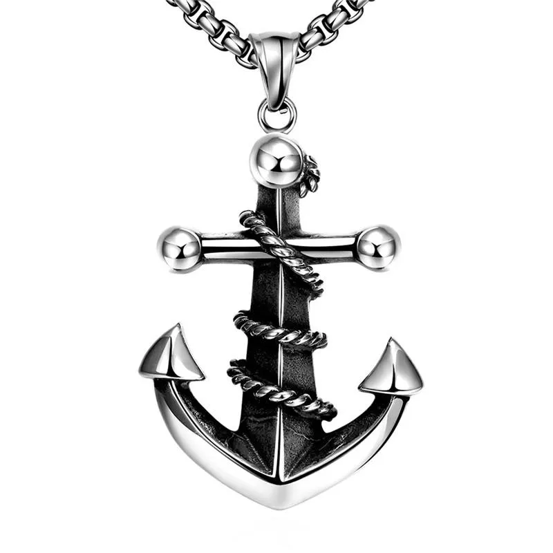 Chains Stainless Steel Sea Anchor Sailor Men Necklaces Chain Pendants Punk Rock Hip Hop Unique For Male Boy Fashion Jewelry Gifts301q