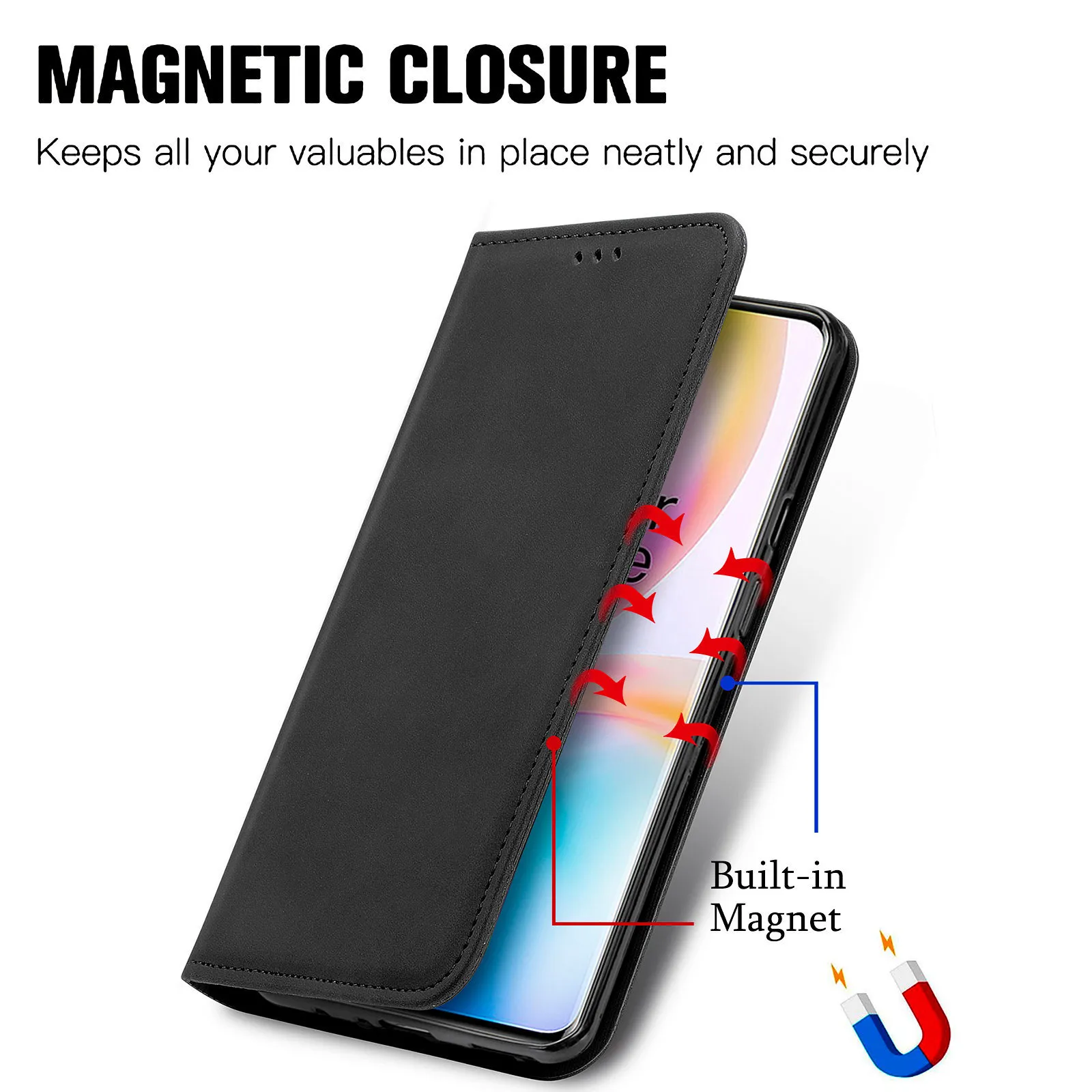 Custodie telefoni a conchiglia in pelle PU OnePlus 8 Pro Cover telaio paraurti in TPU Nord 5G Wallet Slot schede Staffa di supporto