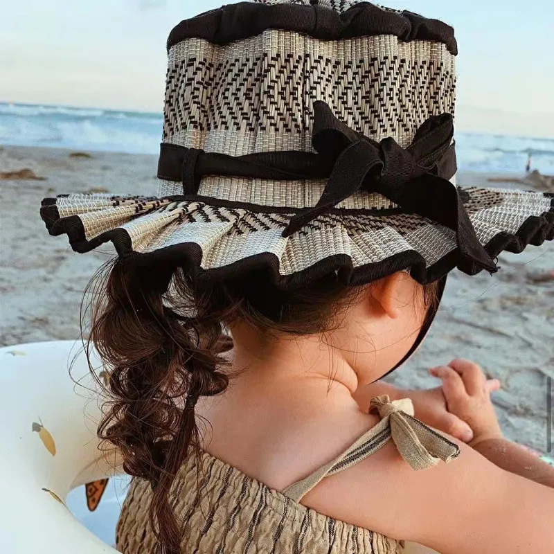 Factory Direct s Lorna Style Child Aldult Foldable Straw Bucket Hats Handmade Girls Baby Summer Beach Caps Arrival 220813251x