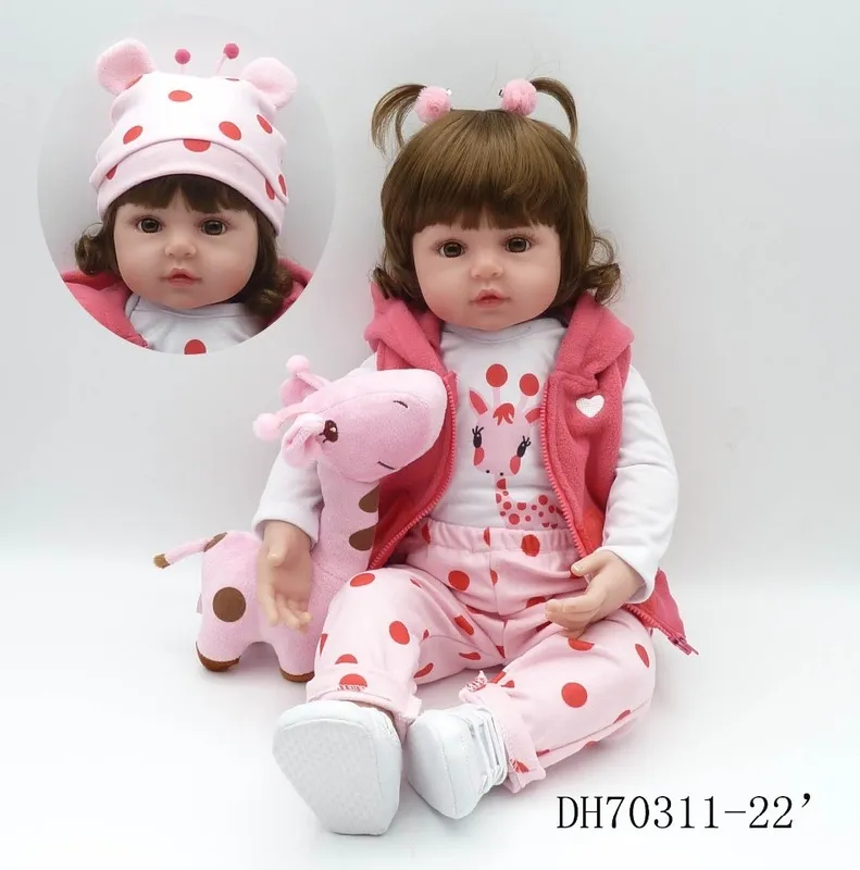 Bebe Doll Reborn Toddler 47cm Soft silikonowe dziecko życie refeleks