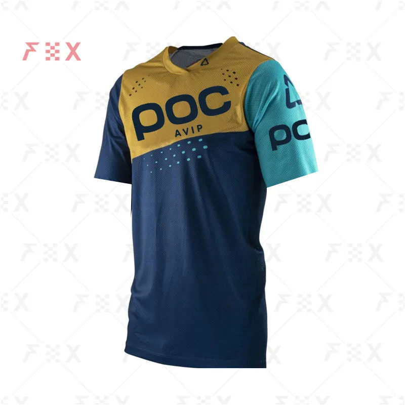 camicia ciclismo manica corta estate uomo s poc jersey bicicletta team downhill t mx dh camiseta mtb enduro bici da strada 220728