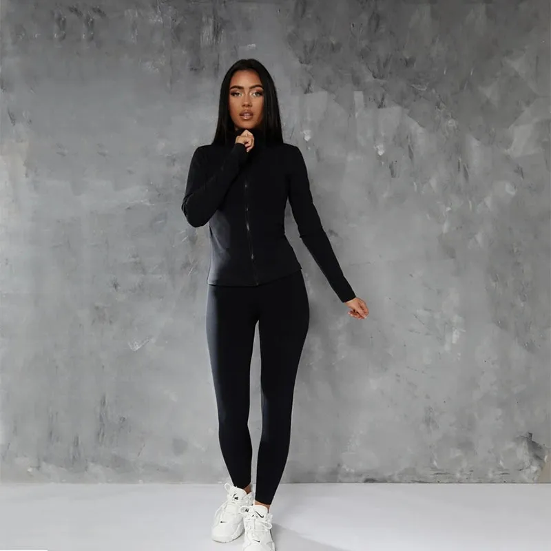 Yoga Suit Women's Sportswear Long-Sleeved Top Cover Gym Training Suit Running Sports Suit 220517 220517