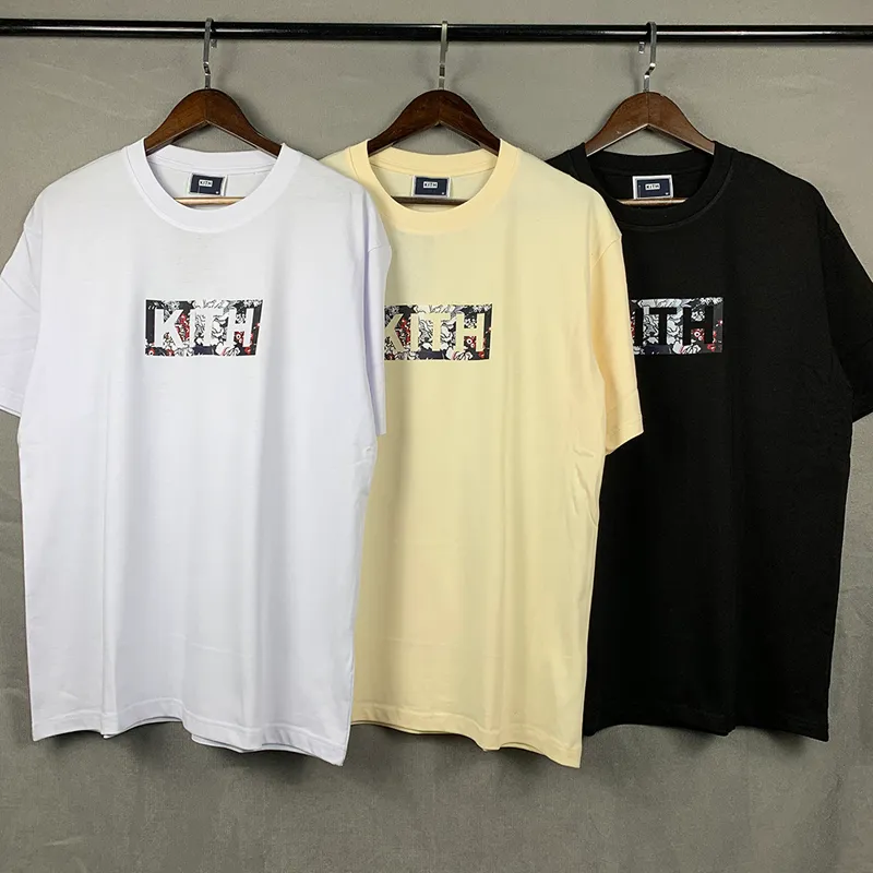 Kith Box T-shirt عارضة الرجال النساء 1: 1 الجودة Kith T قميص الأزهار طباعة الصيف اليومية الرجال قمم 220408