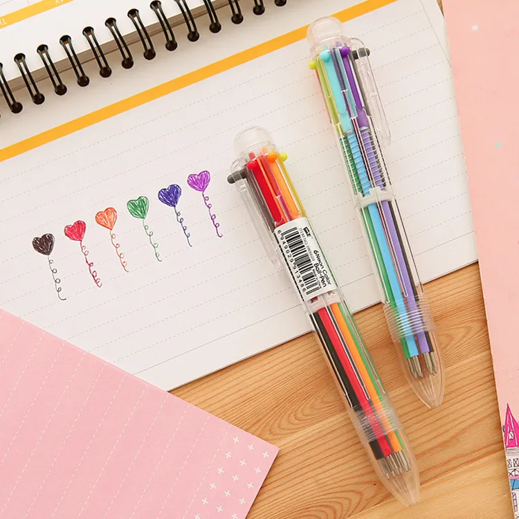 Cartoon Rainbow Color Ballpoint Creative Ballpen Kawaii Magical Pen Fashion School Office Writing Supplies 220722