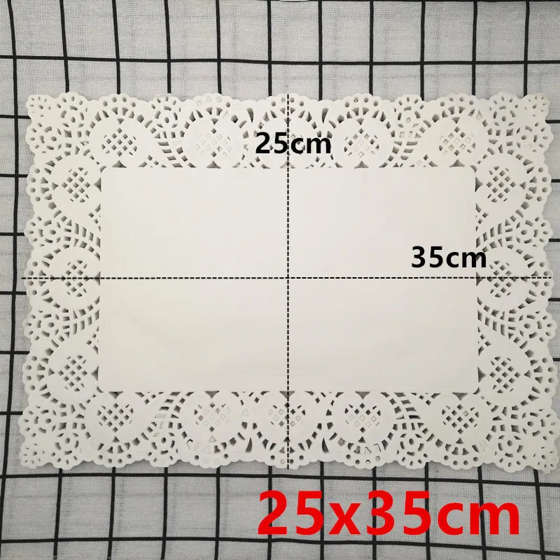 Placemat Rectangle Birthday Celebrations Party Gift Table Mat Cake Lace Paper Doyleys Mats Decoration Accessories 220627