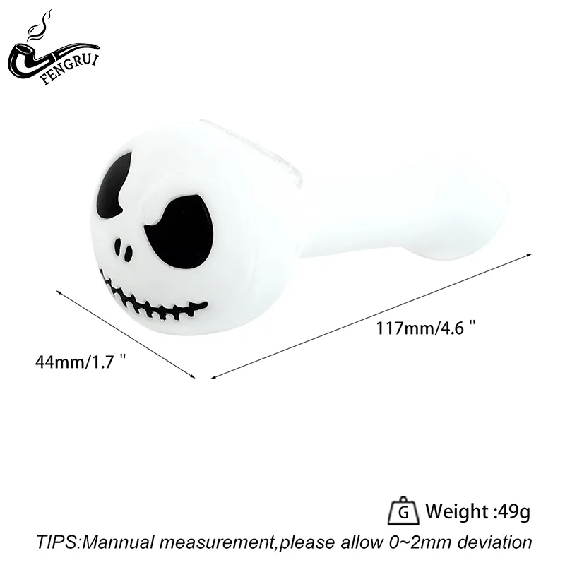 Creative halloween tubo de fumar silicone com tigela de vidro inquebrável tubos de mão para fumar